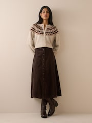 Nobodys Child Cream Chunky Fair Isle Cardigan - Image 3 of 6