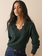 Nobodys Child Crochet Trim V-Neck Jumper - صورة 3 من 5