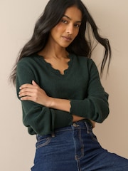 Nobodys Child Crochet Trim V-Neck Jumper - صورة 4 من 5