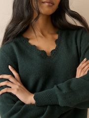 Nobodys Child Crochet Trim V-Neck Jumper - صورة 5 من 5
