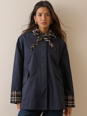 Nobodys Child Blue Tartan Trim Country Jacket - Image 1 of 5