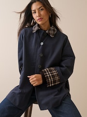 Nobodys Child Blue Tartan Trim Country Jacket - Image 3 of 5