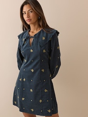Nobodys Child Blue Hannah Cord Mini Dress - Image 1 of 5
