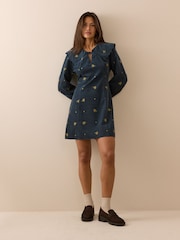 Nobodys Child Blue Hannah Cord Mini Dress - Image 3 of 5