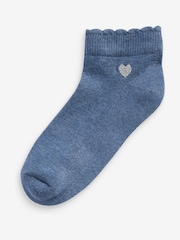 Multi 7 Pack Cotton Rich Embroidered Cushioned Sole Trainer Socks - Image 3 of 8