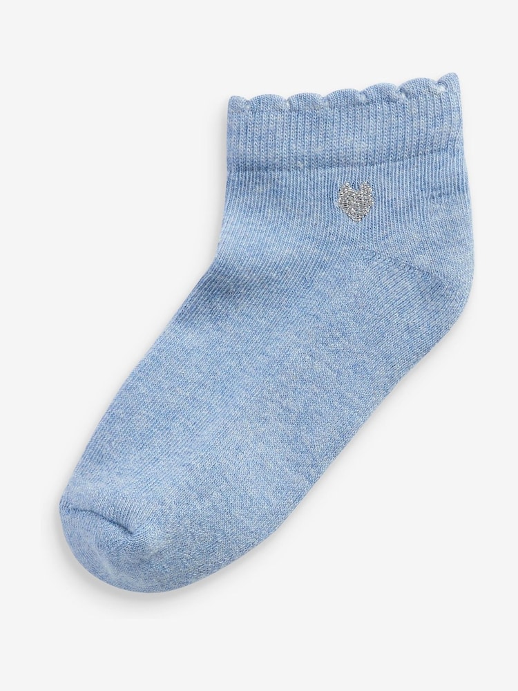 Multi 7 Pack Cotton Rich Embroidered Cushioned Sole Trainer Socks - Image 6 of 8