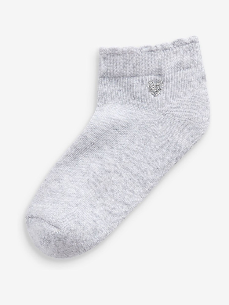 Multi 7 Pack Cotton Rich Embroidered Cushioned Sole Trainer Socks - Image 7 of 8