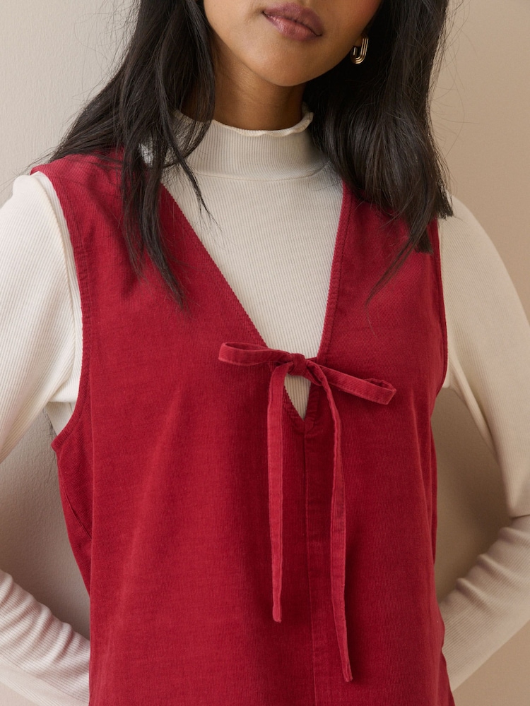 Nobodys Child Red Nila Cord Pinafore Mini Dress - Image 5 of 5 Nobodys Child Red Nila Cord Pinafore Mini Dress - Image 5 of 5