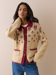 Nobodys Child Ditsy Collar Knitted Jacket - תמונה 1 מתוך 5