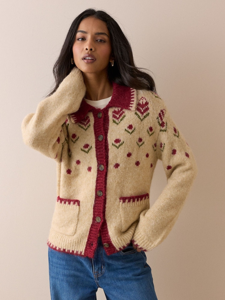 Nobodys Child Ditsy Collar Knitted Jacket - תמונה 1 מתוך 5 Nobodys Child Ditsy Collar Knitted Jacket - תמונה 1 מתוך 5