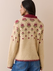 Nobodys Child Ditsy Collar Knitted Jacket - תמונה 2 מתוך 5