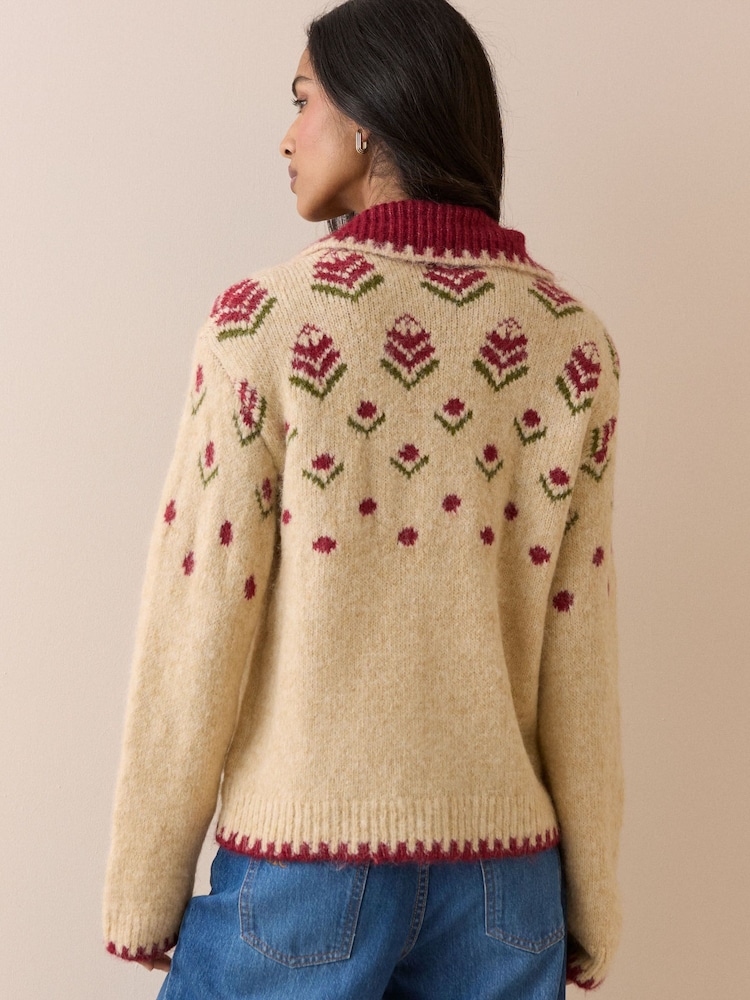 Nobodys Child Ditsy Collar Knitted Jacket - תמונה 2 מתוך 5 Nobodys Child Ditsy Collar Knitted Jacket - תמונה 2 מתוך 5