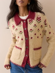 Nobodys Child Ditsy Collar Knitted Jacket - תמונה 3 מתוך 5