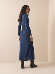 Nobodys Child Blue Long Sleeve Aida Midi Dress - Image 2 of 5