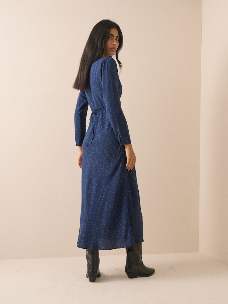 Nobodys Child Blue Long Sleeve Aida Midi Dress - Image 2 of 5 Nobodys Child Blue Long Sleeve Aida Midi Dress - Image 2 of 5