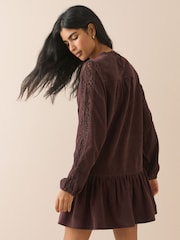 Nobodys Child Denise Cord Mini Dress - 6şəkildən 3 şəkil