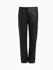 AllSaints Black Nola Coated Trousers - Image 9 of 9