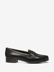 Clarks Black Dark Pat Hamble Wide Fit Loafer Shoes - Image 1 of 7