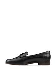 Clarks Black Dark Pat Hamble Wide Fit Loafer Shoes - Image 2 of 7