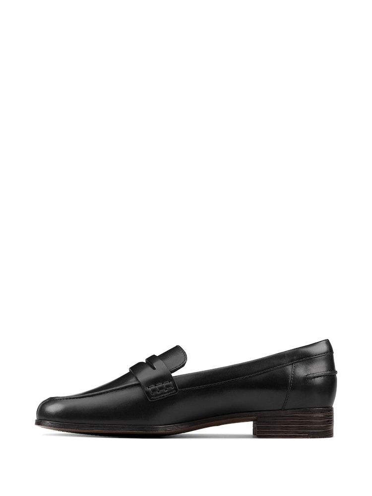 Clarks Black Dark Pat Hamble Wide Fit Loafer Shoes - Image 2 of 7