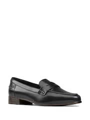 Clarks Black Dark Pat Hamble Wide Fit Loafer Shoes - Image 3 of 7