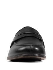 Clarks Black Dark Pat Hamble Wide Fit Loafer Shoes - Image 4 of 7