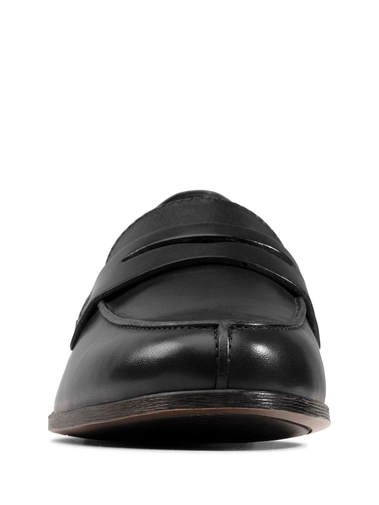 Clarks Black Dark Pat Hamble Wide Fit Loafer Shoes - Image 4 of 7