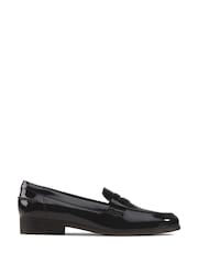 Clarks Black Pat Hamble Wide Fit Loafer Shoes - Image 1 of 6