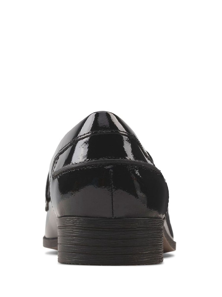 Clarks Black Pat Hamble Wide Fit Loafer Shoes - Image 2 of 6
