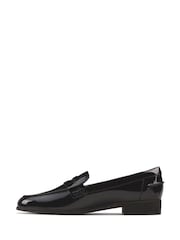 Clarks Black Pat Hamble Wide Fit Loafer Shoes - Image 4 of 6