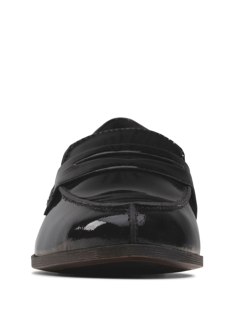 Clarks Black Pat Hamble Wide Fit Loafer Shoes - Image 6 of 6
