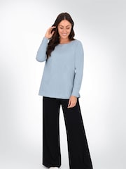 Live Unlimited Black Curve Jersey Wide Leg Trousers - Image 2 of 4