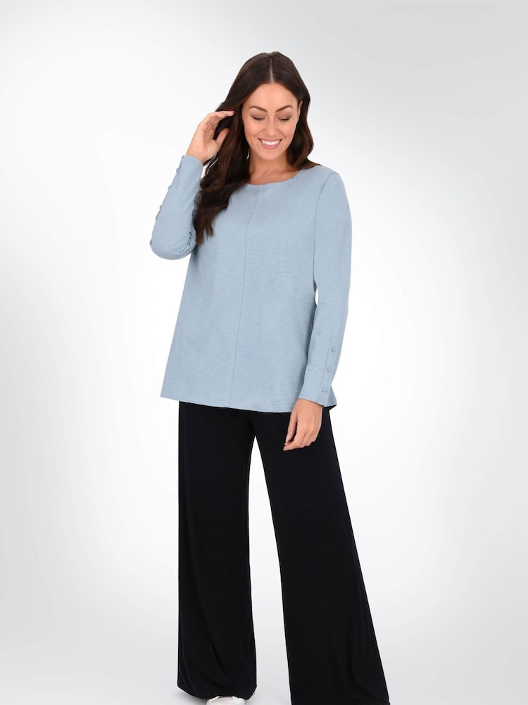 Live Unlimited Black Curve Jersey Wide Leg Trousers - Image 2 of 4