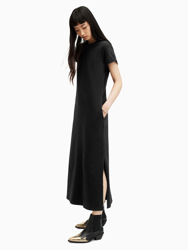 AllSaints Black Anna Maxi Dress - Image 3 of 7