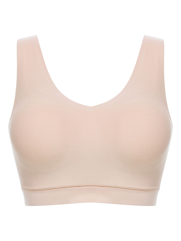 Nude - Top scurt căptușit fără cusături cu decolteu în V din material elastic moale Chantelle - Imaginea 4 din 4 Nude - Top scurt căptușit fără cusături cu decolteu în V din material elastic moale Chantelle - Imaginea 4 din 4