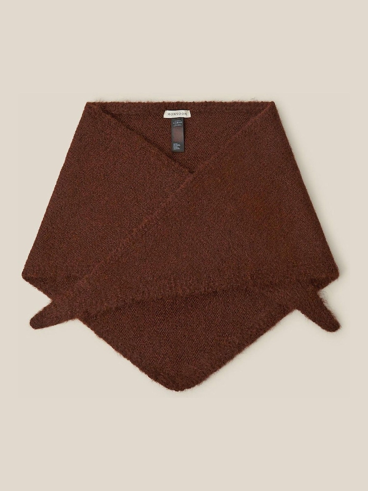 Қоңыр - Monsoon Taya Knitted Triangle Scarf - 2суретінің 1 суреті