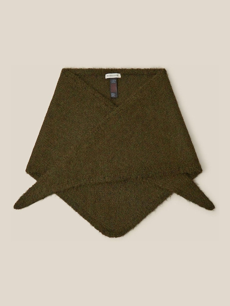 Жасыл - Monsoon Taya Knitted Triangle Scarf - 2суретінің 1 суреті