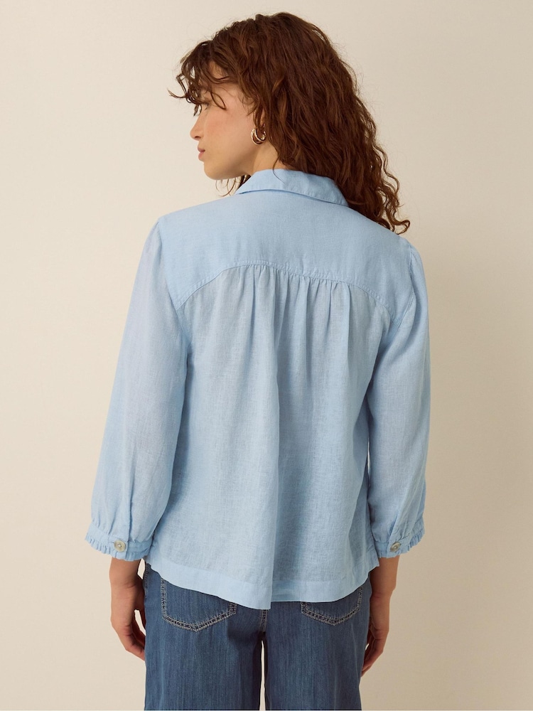 Monsoon Blue Emily Linen Blend Shirt - Image 3 of 3 Monsoon Blue Emily Linen Blend Shirt - Image 3 of 3