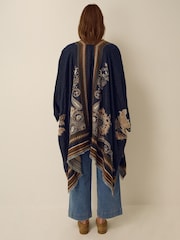 Monsoon Blue Crissy Jacquard Poncho - Image 3 of 5
