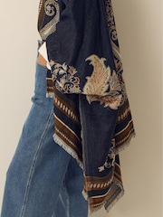 Monsoon Blue Crissy Jacquard Poncho - Image 4 of 5