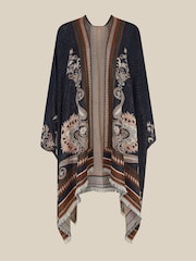 Monsoon Blue Crissy Jacquard Poncho - Image 5 of 5