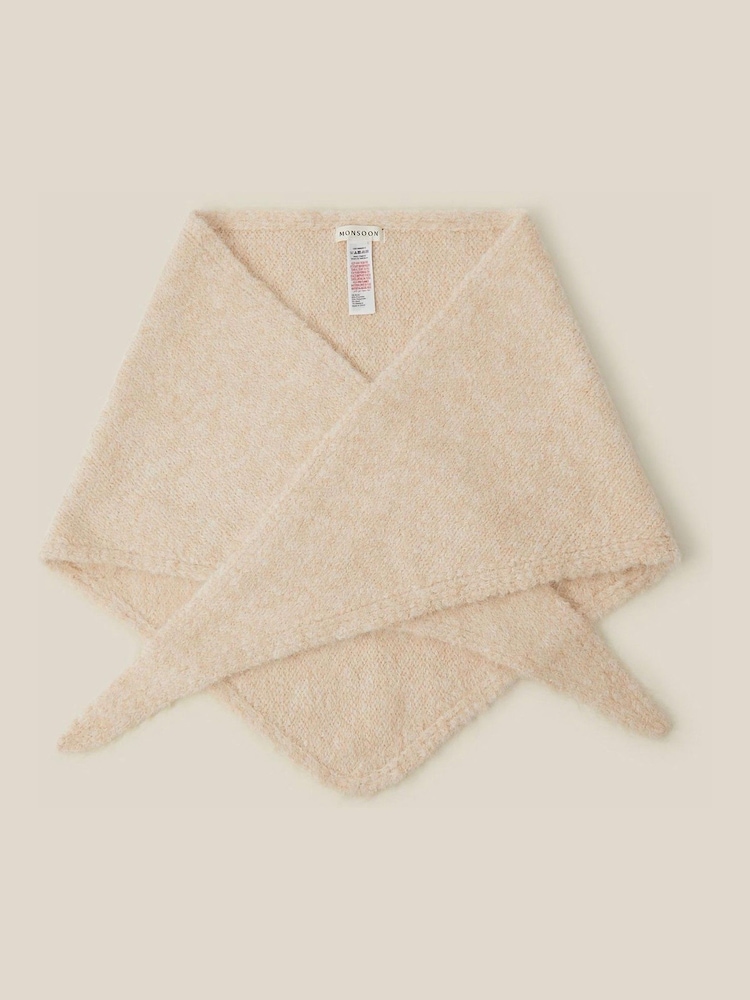 Табиғи - Monsoon Taya Knitted Triangle Scarf - 2суретінің 1 суреті