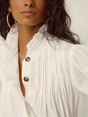 Monsoon White Teresa Frill Pintuck Shirt - Image 2 of 5