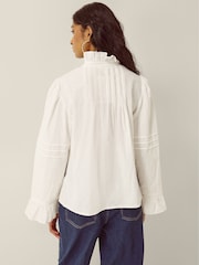 Monsoon White Teresa Frill Pintuck Shirt - Image 3 of 5
