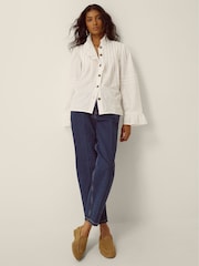 Monsoon White Teresa Frill Pintuck Shirt - Image 4 of 5