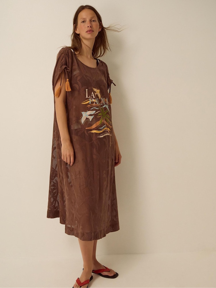 Monsoon La Palma Jacquard Midi Kaftan - Billede 4 af 4