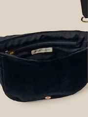 Monsoon Blue Dori Embroidered Velvet Saddle Cross-Body Bag - Image 4 of 4