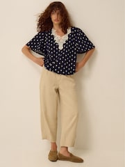 Monsoon Blue Janey Printed Jersey Top - Image 5 of 5