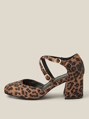 Monsoon Natural Gia Leopard Print Mary Jane Heels - Image 2 of 3