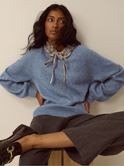 Monsoon Corie Check Ruffle Collar Jumper - Bild 2 von 5